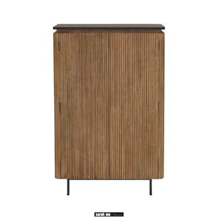 COL113 Barkast teak hout geribbeld van Sarah Mo meubelwinkel landelijk en tijdloos wonen