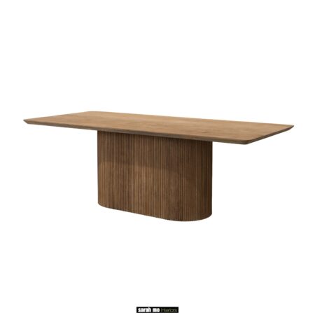 COL220 eetkamertafel teak hout Sarah mo interieur, landelijk tijdloos wonen