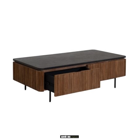 COL500 Salontafel teak hout lijntjes stijlvol landelijk wonen Sarah mo meubelwinkel hasselt limburg