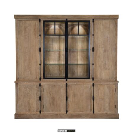 DAN104-houten-vitrrinekast-landelijke-stijl-teak-hout