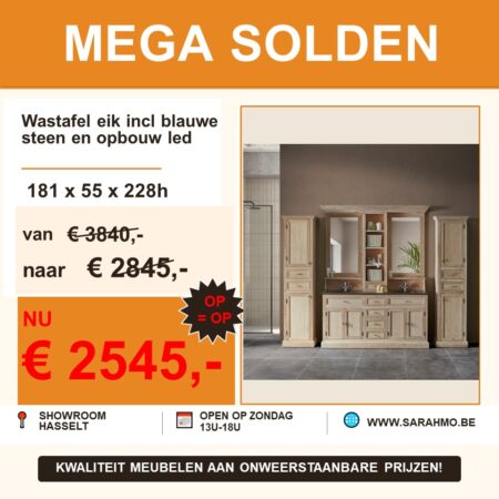 Eiken badkamermeubel landelijke stijl sarah mo hasselt mega solden Eiken badkamermeubel landelijke stijl sarah mo hasselt mega solden