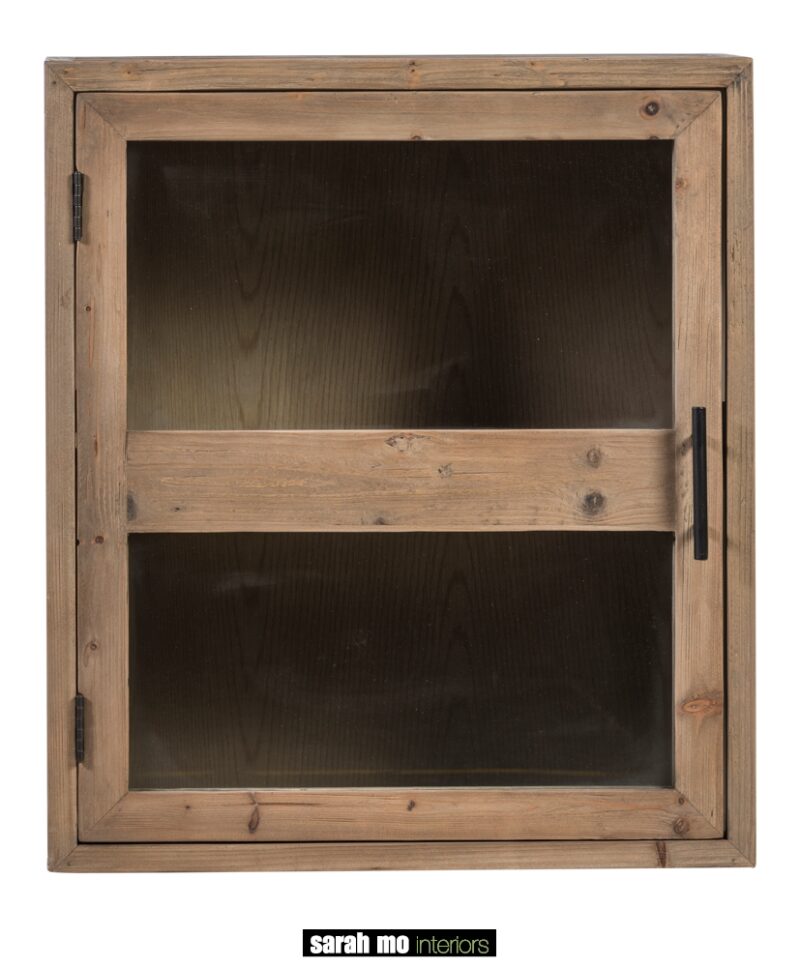 Hangkast in old pine natuur met 1 deur in glas - Keukenkast - Landelijke meubels en verlichting - Sarah Mo