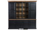 Zwarte vitrinekast met 2 glazen deuren, 6 houten deuren en tablet in hout - China kabinet - Landelijke meubels en verlichting - Sarah Mo