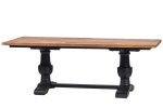 Zwarte tafel met Franse poot en tablet in hout - Tafel - Landelijke meubels en verlichting - Sarah Mo