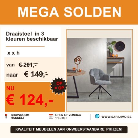 Mega solden Sarah mo hasselt landelijk wonen draaistoel eetkamerstoel Mega solden Sarah mo hasselt landelijk wonen draaistoel eetkamerstoel