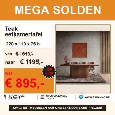 Mega solden eetkamertafel teak sarah mo hasselt Mega solden eetkamertafel teak sarah mo hasselt