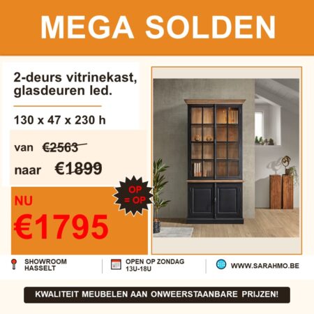 Mega solden landelijke wonen vitrinekast ML102 Mega solden landelijke wonen vitrinekast ML102