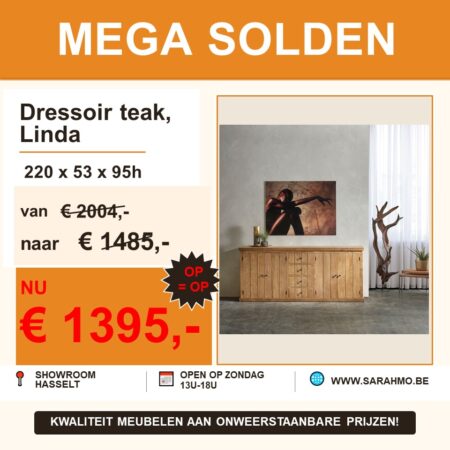 Mega solden sarah mo dressoir teak landelijk hout hasselt LIN110 Mega solden sarah mo dressoir teak landelijk hout hasselt LIN110