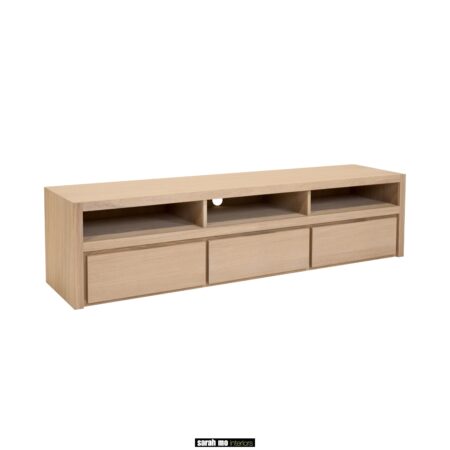 PAL 144 Eiken tv meubel strak design met lades en open vak, maatwerk mogelijk in eik