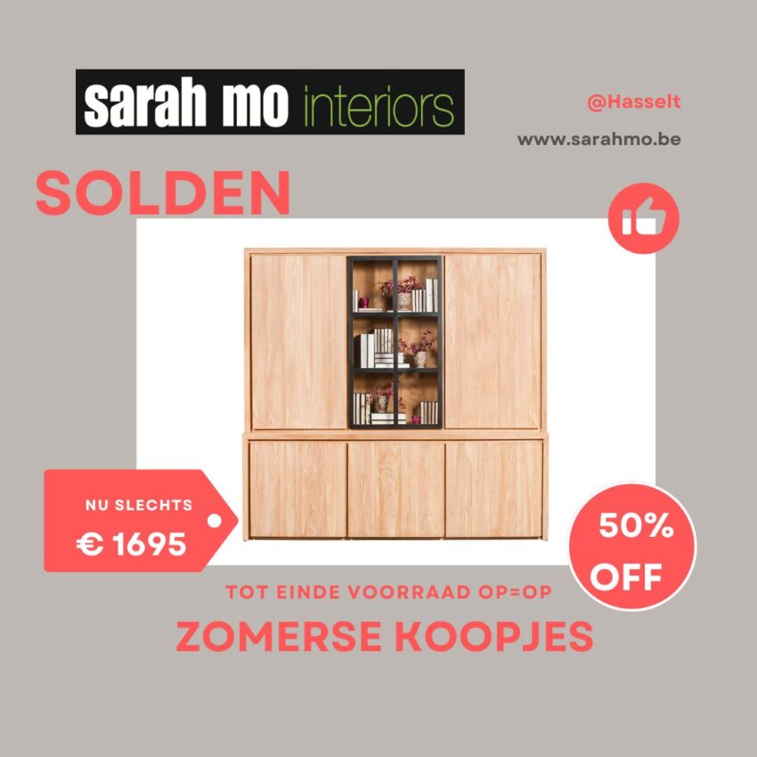 POL103 teak vitrinekast