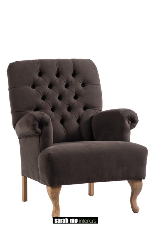 Armfauteuil in diverse bekledingen en pootkleuren mogelijk - Fauteuil - Landelijke meubels en verlichting - Sarah Mo