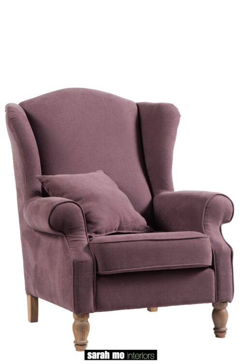Armfauteuil in diverse bekledingen en pootkleuren mogelijk - Bankstel - Landelijke meubels en verlichting - Sarah Mo